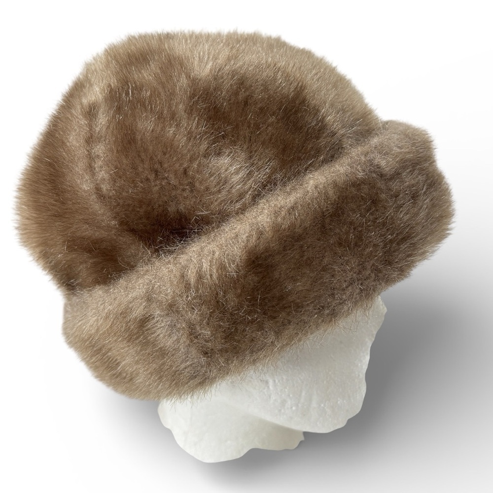 Winter Hat Faux Fur Russian Style Retro 70s 80s Winter Fashion Handcrafted Warm